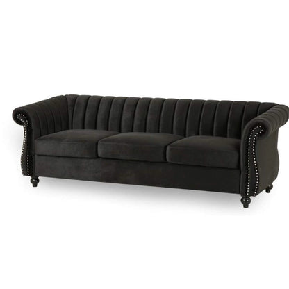 Designer Sofa Set:- 3 Seater Velvet Fabric Luxury Furniture Sofa Set 