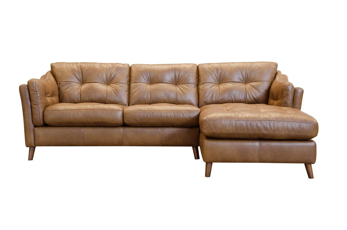 Designer Sofa Set Brown Leatherette L Shape 4 Seater Luxury Furniture Sofa Set