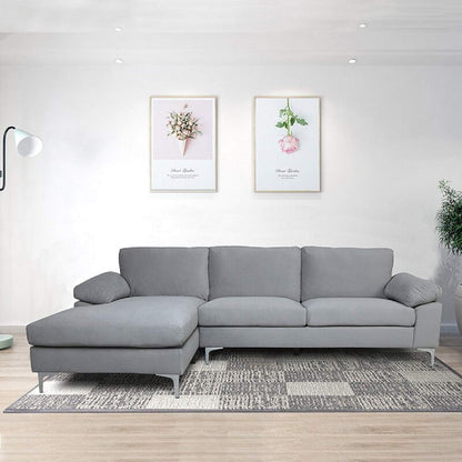 Designer Sofa Set:- Daiyan L Shape 5 Seater Velvet Luxury Furniture Sofa Set