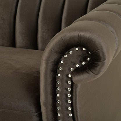 Designer Sofa Set:- 3 Seater Velvet Fabric Luxury Furniture Sofa Set 