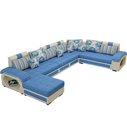 Designer Sofa Set:- Modern Half Leatherette Sectional 9 Seater Luxury Furniture Sofa Set