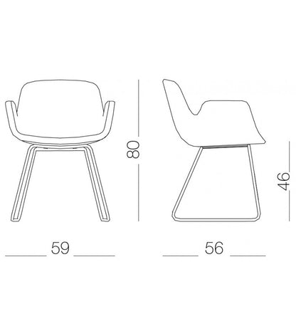 Dining Chair Alen Modern Red Fabric Dining Chair