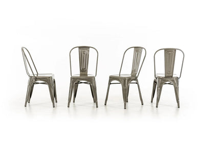 Dining Chair HOOD Modern Steel Dining Chair (Set of 2)