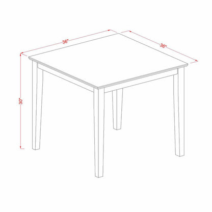Dining Set: 3 Piece Dining Table Set with 2 Wood Seat Dining Chairs