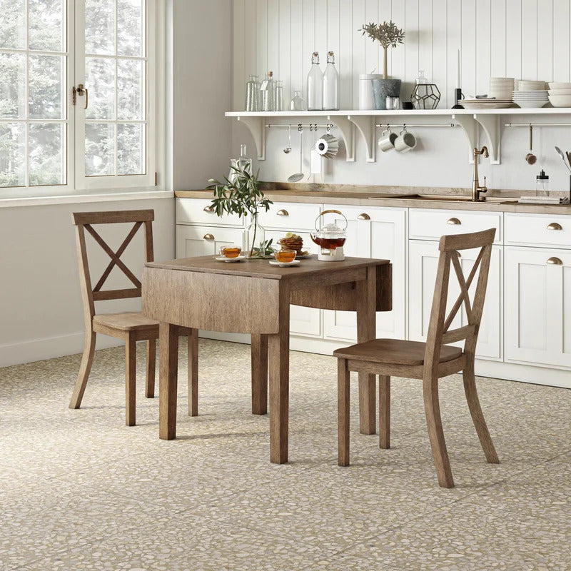 Dining Set: 3 Piece Drop Leaf Dining Table With 2 Chairs