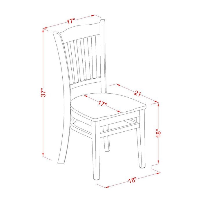 Dining Set: 3 Piece Lath Back Dining Table Set