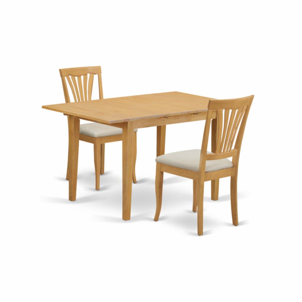 Dining Set: 3 Piece Lath Back Dining Table Set