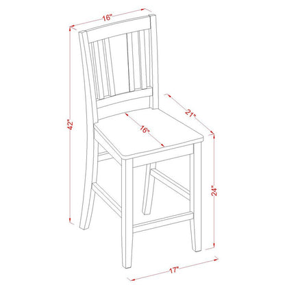 Dining Set 3 Piece Slat Back Dining Table Set