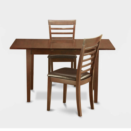 Dining Set: 3 Piece Straight Ladder Back Dining Table Set