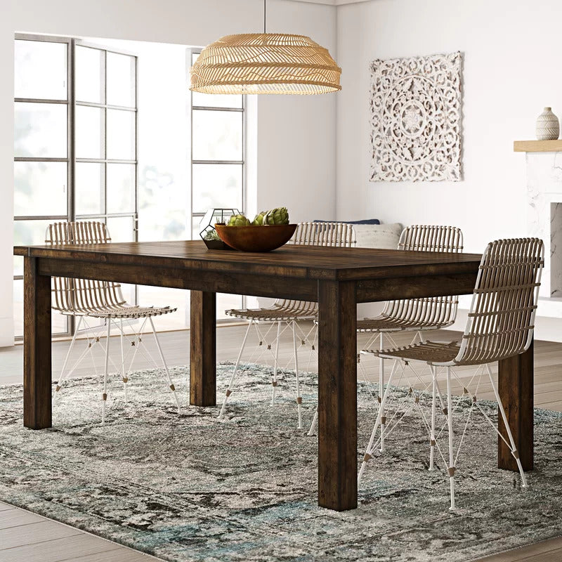 Dining Set: 8 Seater Rubberwood Solid Wood Dining Set