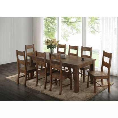 Dining Set: 8 Seater Rubberwood Solid Wood Dining Set