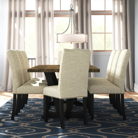 Dining Set: 8 Seater Rubberwood Solid Wood Dining Set
