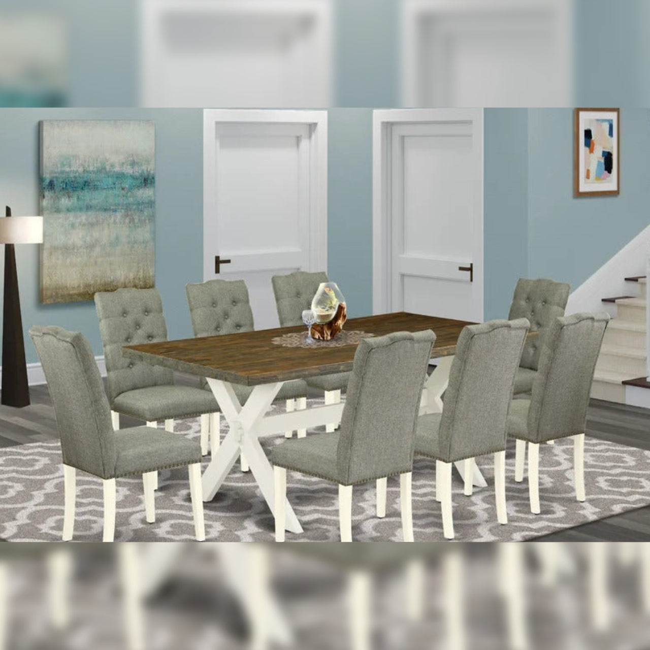 Dining Set Acacia Solid Wood 8 Seater Dining Set