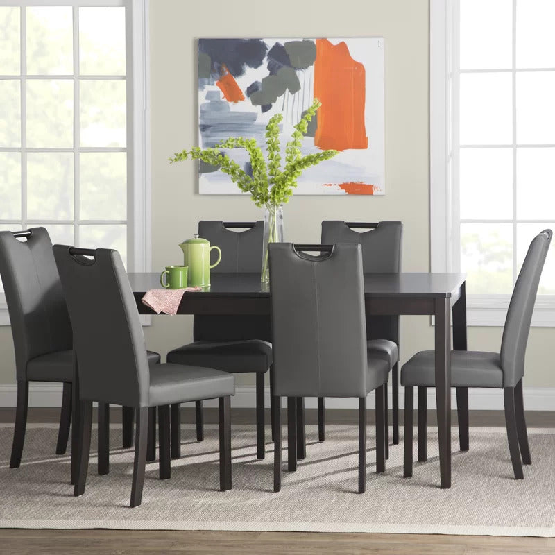 Dining Set: Dining Table with 6 Chairs Butterfly Leaf Dining Set