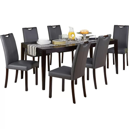 Dining Set: Dining Table with 6 Chairs Butterfly Leaf Dining Set