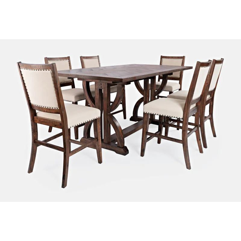  Dining Set: Dining Table with 6 Chairs Counter Height  Dining Set