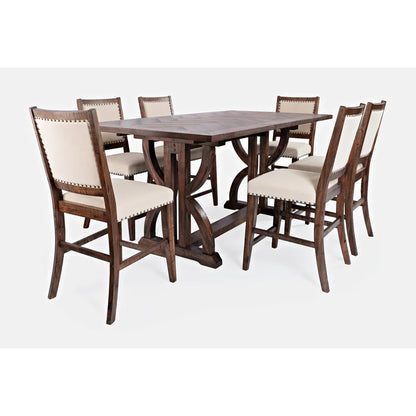  Dining Set: Dining Table with 6 Chairs Counter Height  Dining Set