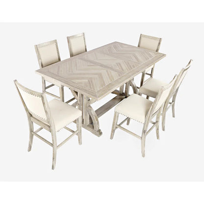  Dining Set: Dining Table with 6 Chairs Counter Height  Dining Set