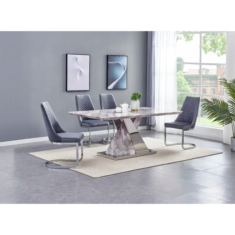 Dining Set: Dining Table with 6 Chairs Dining Set