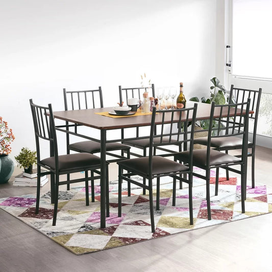 Dining Set: Dining Table with 6 Chairs Dining Set