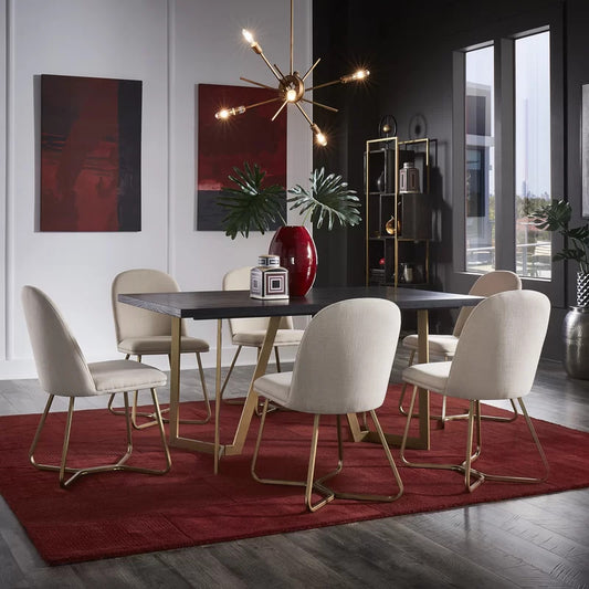 Dining Set: Dining Table with 6 Chairs Dining Set