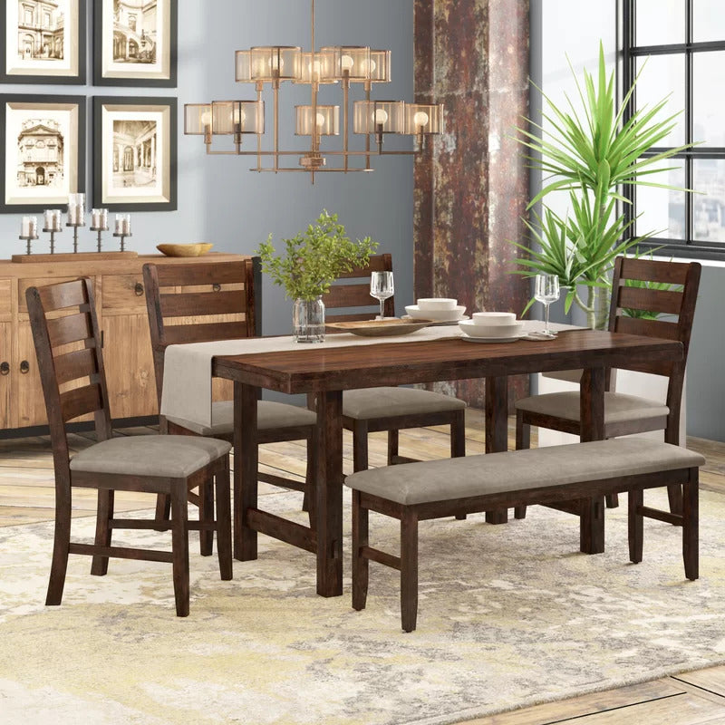 Dining Set: Dining Table with 6 Chairs Dining Set