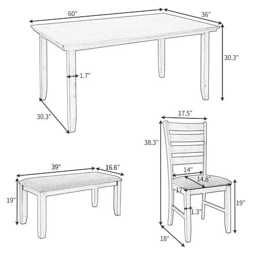 Dining Set: Dining Table with 6 Chairs Dining Set