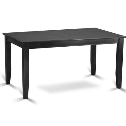 Dining Set: Dining Table with 6 Chairs Rubberwood Solid Wood Dining Set