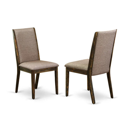 Dining Set: Dining Table with 4 Chairs Rubberwood Solid Wood Dining Set