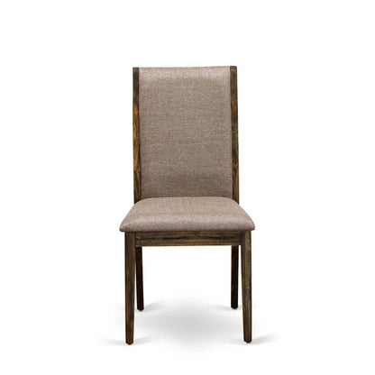 Dining Set: Dining Table with 4 Chairs Rubberwood Solid Wood Dining Set