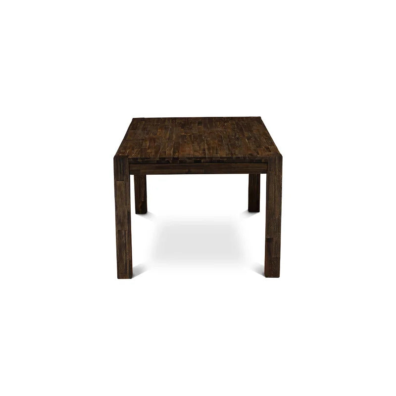 Dining Set: Dining Table with 4 Chairs Rubberwood Solid Wood Dining Set
