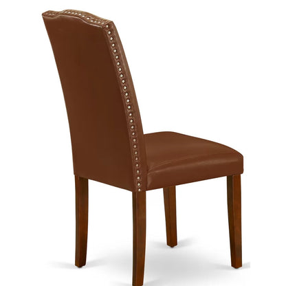 Dining Set: Dining Table with 6 Chairs Rubberwood Solid Wood Dining Set