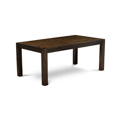 Dining Set: Dining Table with 4 Chairs Rubberwood Solid Wood Dining Set