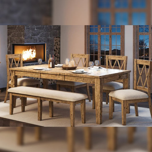 Dining Set Dining Table with 6 Chairs Solid Pine Dining Set
