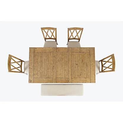 Dining Set: Dining Table with 6 Chairs Solid Pine Dining Set