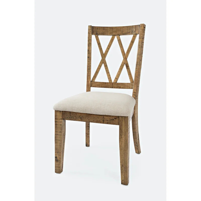 Dining Set: Dining Table with 6 Chairs Solid Pine Dining Set