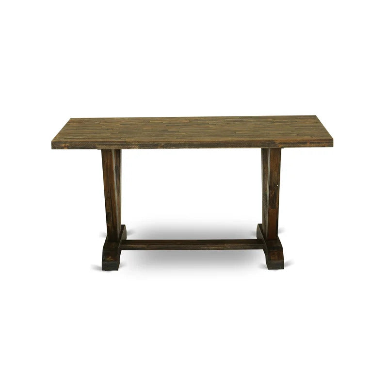 Dining Set: Dining Table with 6 Chairs Solid Wood Dining Set