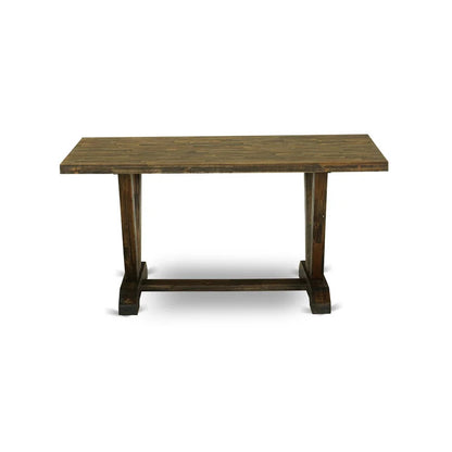 Dining Set: Dining Table with 6 Chairs Solid Wood Dining Set