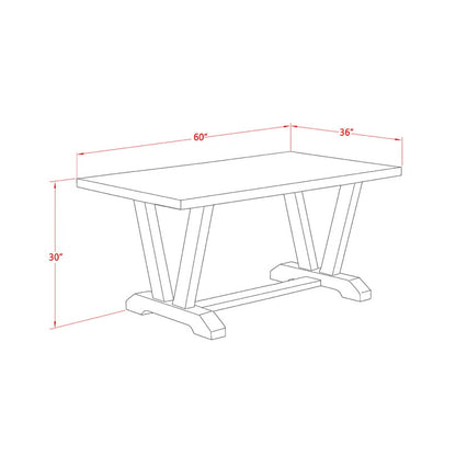 Dining Set: Dining Table with 6 Chairs Solid Wood Dining Set
