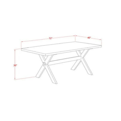 Dining Set: Dining Table with 6 Chairs Solid Wood Dining Set