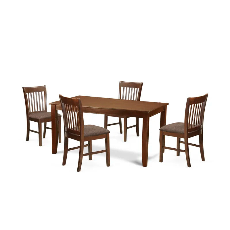 Dining Set: Dining Table with 4 Chairs Wood Dining Set