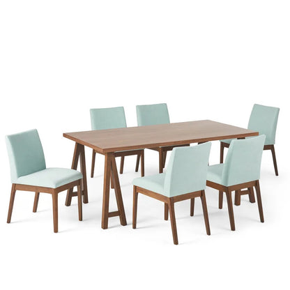 Dining Set: Dining Table with 6 Chairs Wood Dining Set