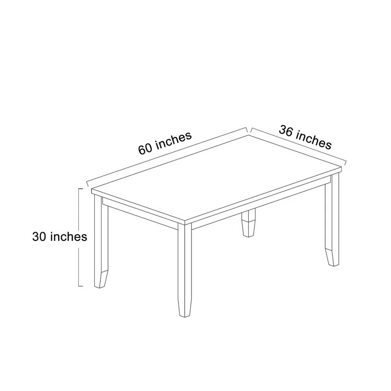 Dining Set: Dining Table with 6 Solid Wood Dining Set