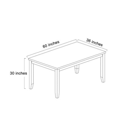 Dining Set: Dining Table with 6 Solid Wood Dining Set