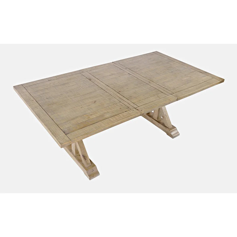Dining Set: Extendable Pine Solid Wood 6 Seater Dining Set