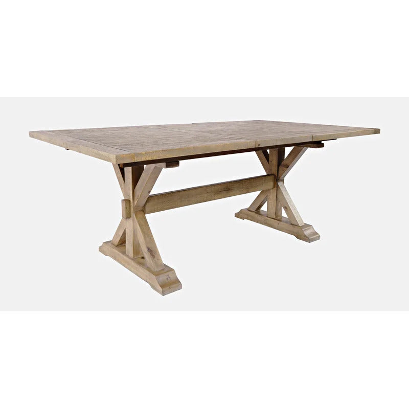 Dining Set: Extendable Pine Solid Wood 6 Seater Dining Set