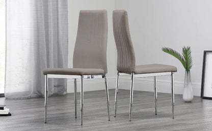 Dining Set: JACK Square Glass and Chrome Dining Table with 2 Leon Chairs