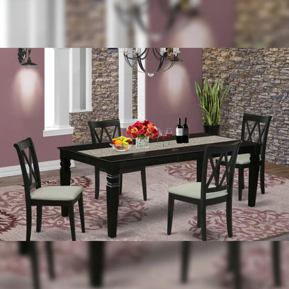Dining Set: Leaf  Solid Wood 4 Seater Dining Set