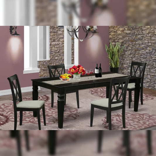 Dining Set: Leaf  Solid Wood 4 Seater Dining Set