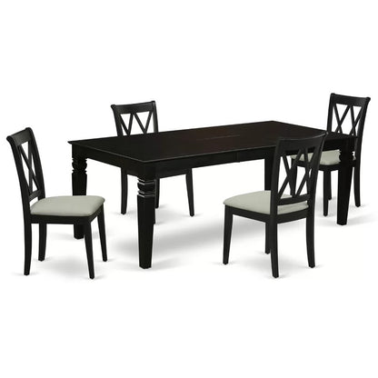 Dining Set: Leaf  Solid Wood 4 Seater Dining Set